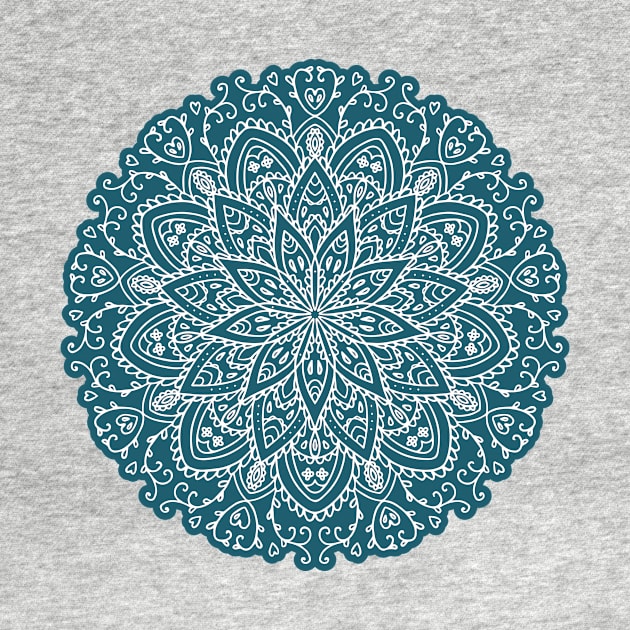 Petrol Blue Mandala by Pixelater